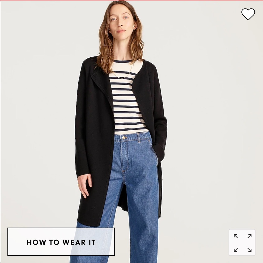 J Crew Juliette collarless sweater-blazer